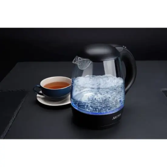 Aroma 1.2L Glass Kettle: Electric Water Boiler with LED Indicator, Automatic Shut-Off, Boil Dry Protection, 1500W image {2}