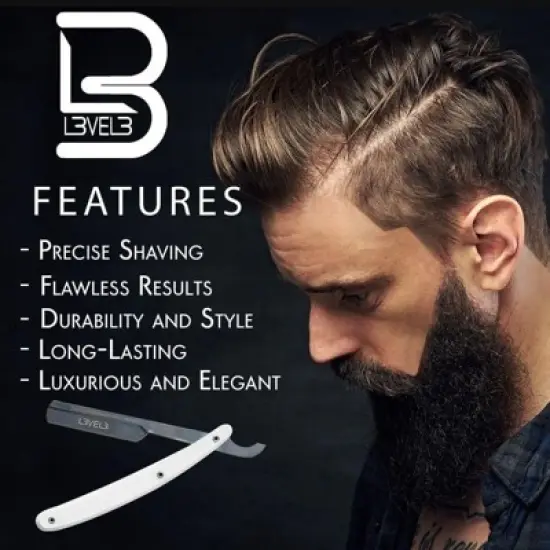 L3 - Level 3 Turkish Razor - Rust Free Straight Edge Razor (White) image {4}