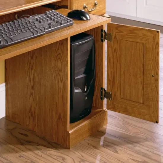 Orchard Hills Computer Desk with Hutch Gray - Sauder image {2}