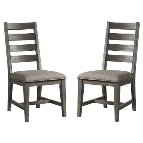 Set of 2 Foundry Ladderback Side Chair Brushed Pewter - Intercon image {1}