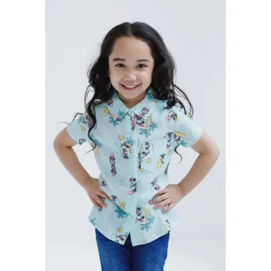 Disney Lilo & Stitch Minnie Mouse Baby Girls Hawaiian Button Down Shirt Infant image {1}