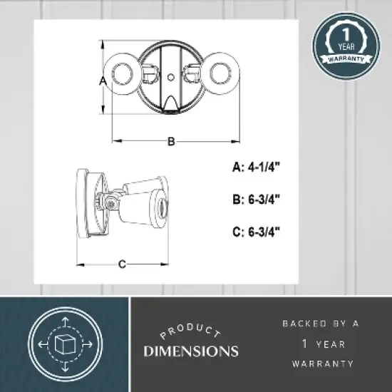 VAXCEL 2 Light Outdoor Security Flood Light with Adjustable Heads - Switch Controlled image {4}