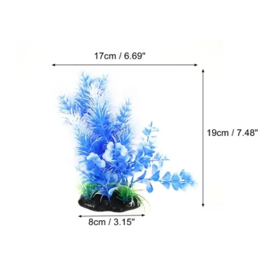 Unique Bargains Aquarium Plants Decorations Artificial Aquatic Plant Blue 1 Pcs image {3}