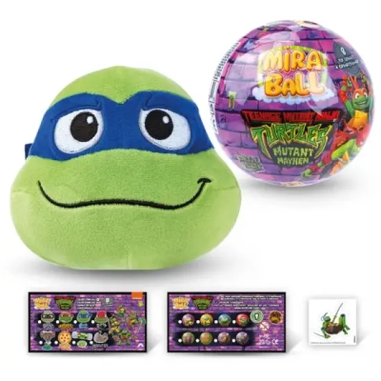 Teenage Mutant Ninja Turtles MiraBall, 3-in-1 Surprise, Blind Box Toys for Kids - Collectable Characters - Metal Ball, Plush, Stickers, White Ribbon image {8}