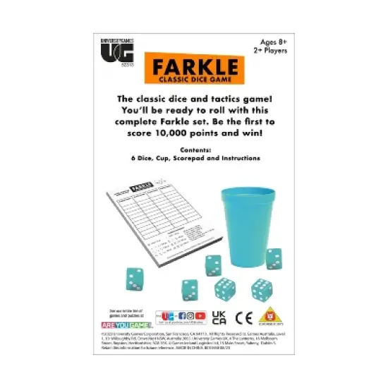 Farkle Classic Dice Game: Strategy Board Game with Scoring Pads & Instructions for 2+ Players, 20-40 Min Play image {2}