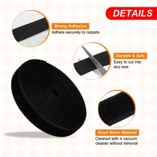 Unique Bargains Hook-and-Loop Fasteners Creating Separate Areas Carpet Marker Strips 6 Pcs image {2}