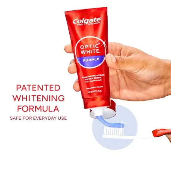 Colgate Optic White Purple Toothpaste for Teeth Whitening - 4.2oz image {4}