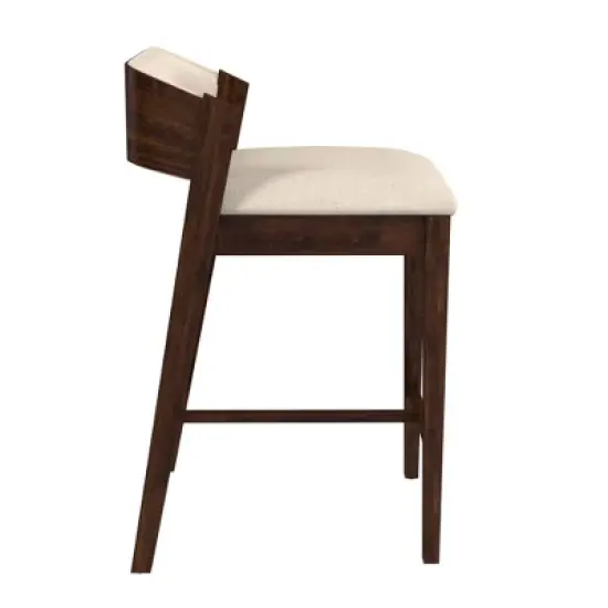 Dresden Non Swivel Counter Height Barstool Walnut - Hillsdale Furniture image {4}