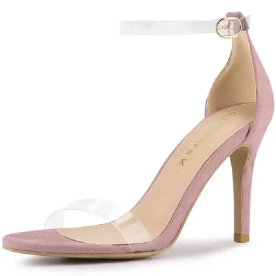 Allegra K Women's Open Toe Clear Ankle Strap Stiletto Heel Sandals image {7}