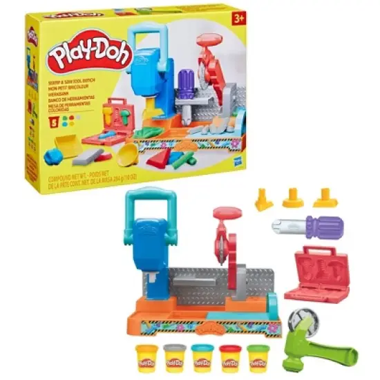 Play-Doh Stamp and Saw Tool Bench Playset - 8pc image {2}