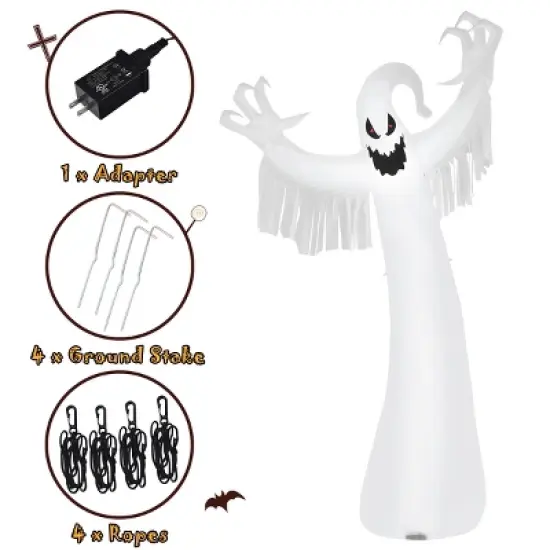 Tangkula Halloween Decoration 12FT Inflatable Blow Up Ghost With LED Lights Outdoor Yard image {4}