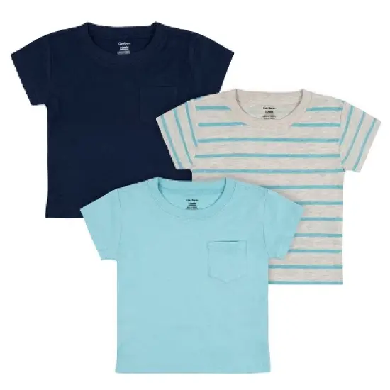 Gerber Baby & Toddler Boys' Short Sleeve Pocket Tees, 3-Pack image {9}