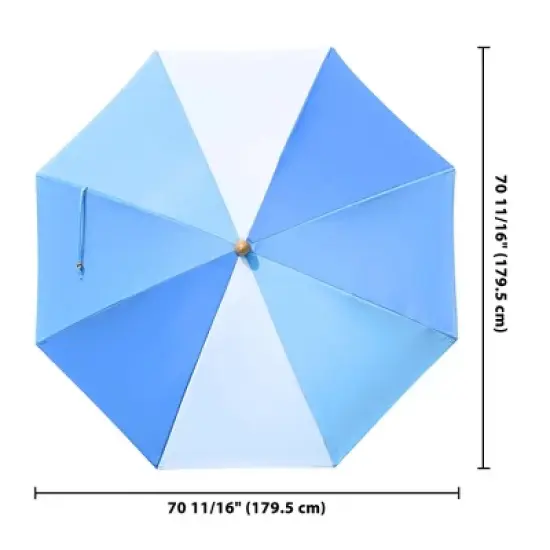 LAGarden 6 Ft Fringe Umbrella Replacement Canopy Top Cover Outdoor Patio Blue image {4}