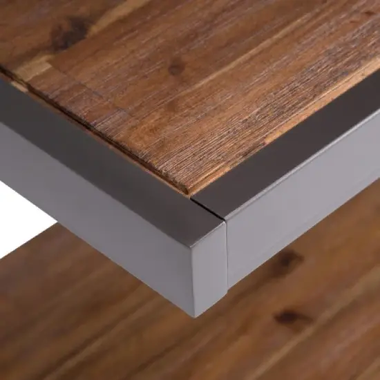 66" Cecilia Solid Acacia Wood Bookshelf Rustic Natural Aged Brown - WyndenHall image {2}