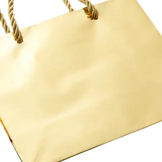 Sparkle and Bash 24 Pack Mini Gift Bags with Handles in Metallic Gold, Reusable Paper Gift Bags , 6 x 5 x 2.5 In image {2}