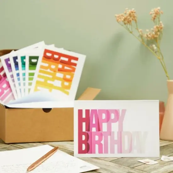 Best Paper Greetings 48 Pack Assorted Birthday Greeting Cards with Envelopes, 6 Colorful Rainbow Ombre Designs (4x6 In) image {1}