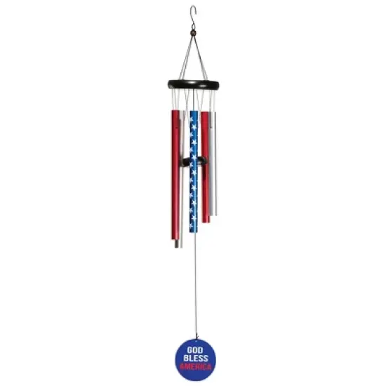 Dicksons God Bless Our America Red White 35 inch Aluminum Wind Chime Noisemaker image {2}