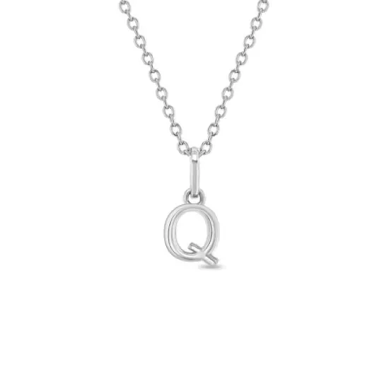 Girls' Tiny Initial Letter Sterling Silver Necklace - In Season Jewelry image {12}
