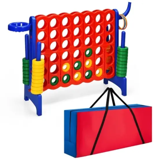 Costway Giant 4 in A Row Jumbo 4-to-Score Game Set W/Storage Carrying Bag for Kids Adult image {11}