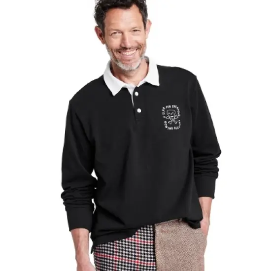 Men's Embroidered Skull Graphic Collared Long Sleeve Rugby Shirt - Rowing Blazers x Target image {4}