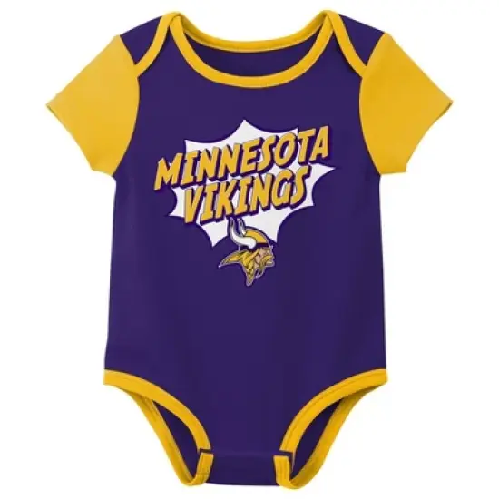 NFL Minnesota Vikings Infant Boys' AOP 3pk Bodysuit image {3}
