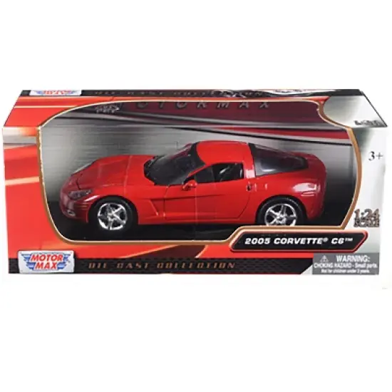 2005 Chevrolet Corvette C6 Coupe Red 1/24 Diecast Model Car by Motormax image {2}