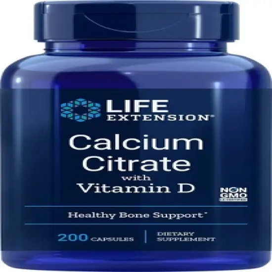 Calcium Citrate w Vitamin D by Life Extension  -  200 VegCap image {2}
