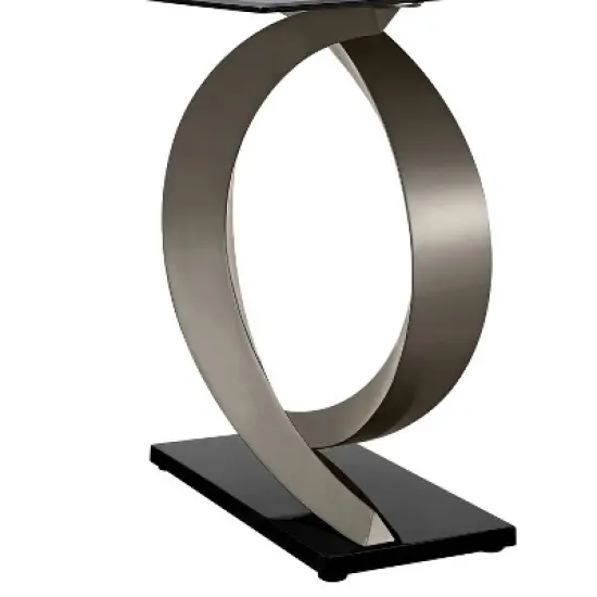 58" Gleneagles Modern Rectangle Glass Top Dining Table Gray/Champagne/Black - HOMES: Inside + Out image {7}