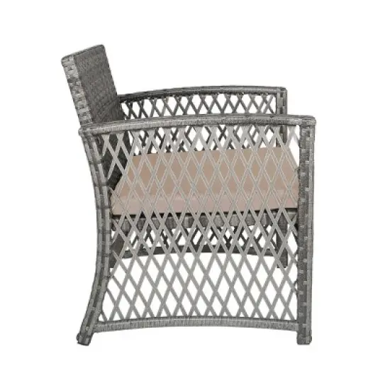 WestinTrends  3-Piece Outdoor Patio Conversation Set, Gray/Beige image {4}