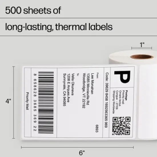 HP Thermal Shipping Labels, Thermal Labels Personal or Business Use image {1}