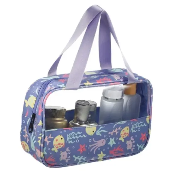 Unique Bargains Durable Large Makeup Bag Purple 1 Pc image {3}