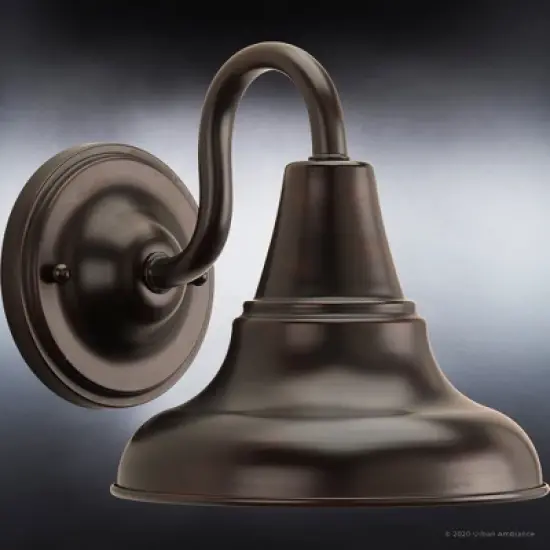 Urban Ambiance Luxury Industrial Outdoor Wall Sconce 8.25''H x 8''W,  Olde Bronze Finish,  Pittsburgh Collection, UHP1360 image {3}