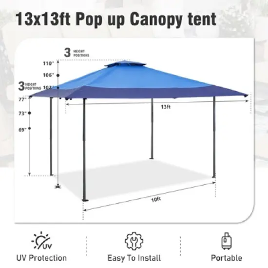 Captiva Designs 13&rsquo; x 13&rsquo; Pop-Up Canopy Tent - Instant Folding Shelter for Large Outdoor Sun Protection image {14}