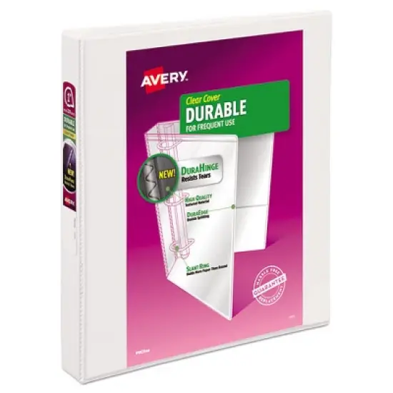 Avery Durable View Binder with DuraHinge and Slant Rings, 3 Rings, 1" Capacity, 11 x 8.5, White image {7}