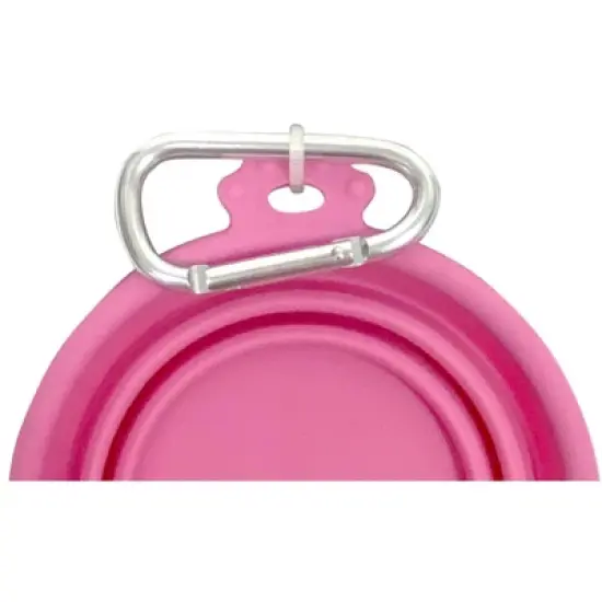 FFDPET Silicone Travel Bowl for Dogs & Cats Medium 26.5oz - Pink image {3}