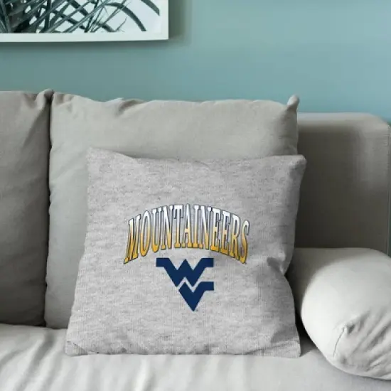 NCAA West Virginia Mountaineers 16" Heather Gray Sweatshirt Pillow image {3}