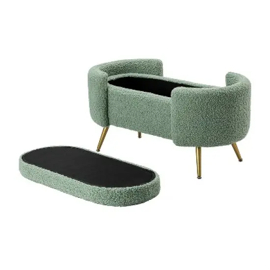 Alina Storage Bench with Metal Legs for Bedroom | ARTFUL LIVING DESIGN image {4}