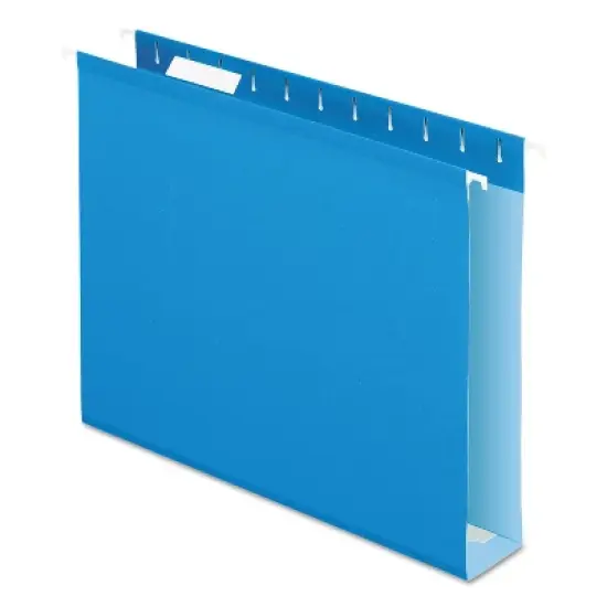 Pendaflex Reinforced 2" Extra Capacity Hanging Folders 1/5 Tab Letter Blue 25/Box 4152X2BLU image {6}