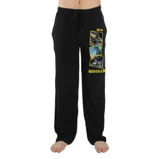 Godzilla Monster Comic Style Graphic Mens Black Sleep Pajama Pants image {5}