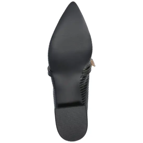 Journee Collection Womens Cait Textured Material Slip On Mary Jane Flats image {4}