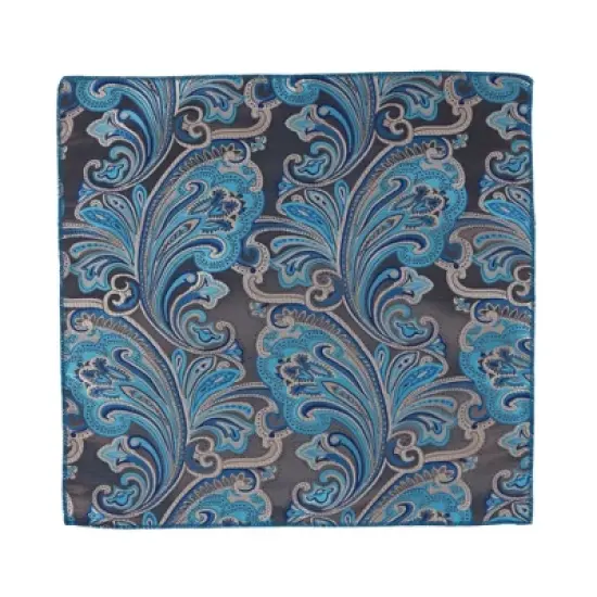 CTM Men's Blue Swirl Tie and Pocket Square image {4}