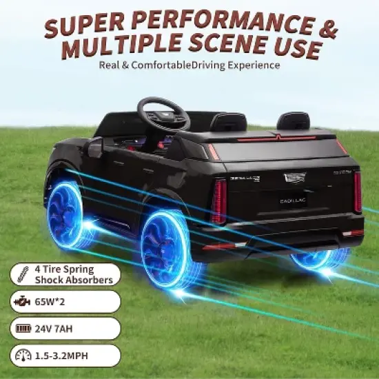 24V Ride On Car, Licensed Battery Powered Electric Vehicle w/Remote Control, 2 Seater image {5}