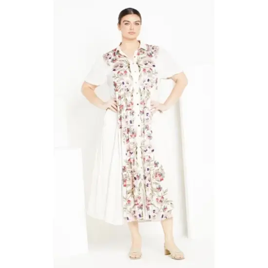 Women's Plus Size Charlotte Placement Dress - ivory | AVENUE image {3}
