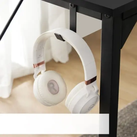 Mr Ironstone 40 inch Computer Desk for Home Office, Office Table for Small Spaces, Writing Desk with Headphone Hooks image {2}