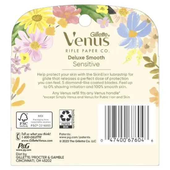 Rifle Paper Co. + Venus Deluxe Smooth Sensitive Razor Blade Refills - 4ct image {4}
