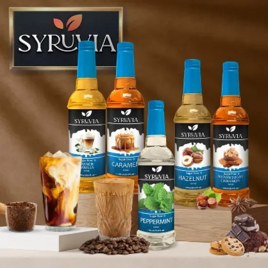 Syruvia Sugar Free Swiss Chocolate Syrup - 25.4 fl oz. Premium Flavoring Syrup For Coffee image {6}