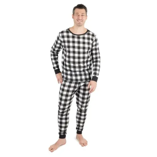 Leveret Mens Two Piece Cotton Plaid Christmas Pajamas image {7}