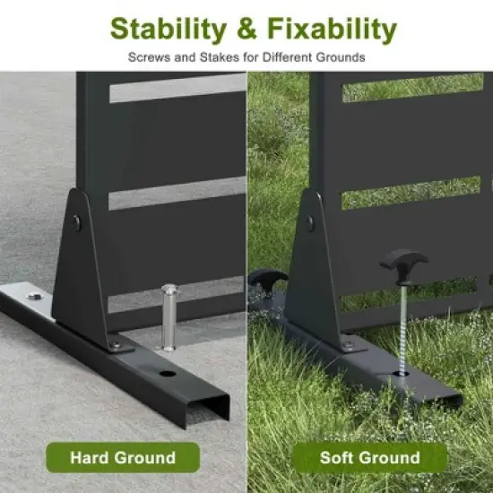 Lirago Metal Outdoor Privacy Screen Freestanding Garden Privacy Screen 72"x47" Black image {5}