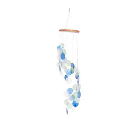 Coastal Capiz Shell Abstract Windchime Blue - Olivia & May image {6}