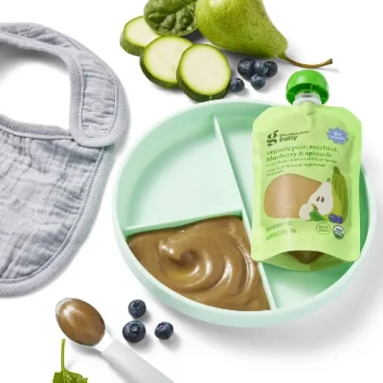 Organic Pear Zucchini Blueberry Spinach Baby Food Pouch - 3.5oz - Good & Gather&trade; image {2}